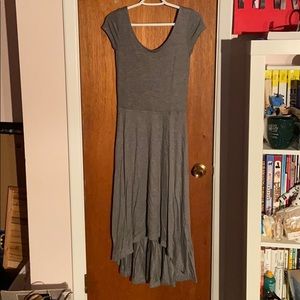 High-low grey short sleeve dress